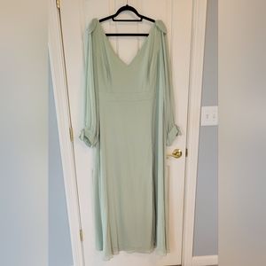 Women's Plus-size Bridesmaid/Mother of the Bride Dress in sage green chiffon